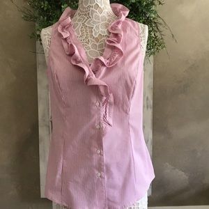 🌸New York & Company sleeveless pinstriped top M